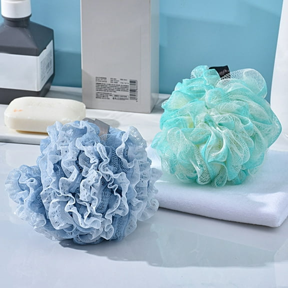 Dengjunhu 2Pcs Bath Shower Loofah Sponge Exfoliating Body Scrubber Pouf Bath Sponges