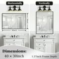 thumbnail image 4 of 40" x 30" Bathroom Mirror, 40” x 30” Rectangular Wall Mirror, Wall-mounted Square Angle Metal Frame Beveled Vanity Mirror, Large Decorative Framed Mirror, Farmhouse Mirror, 4 of 5