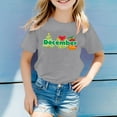 thumbnail image 2 of PMVFHDE Hauts d'Été pour Filles T-Shirts d'Été Manches Courtes pour Filles Tunique Manches Courtes pour Filles T-Shirts d'Été Manches Courtes Col Rond pour Enfants avec Imprimés Mensuels Gris, 1-2 Ans, 2 of 4