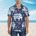 thumbnail image 4 of Tribal Elephant Hawaiian Shirts For Men, Summer Short-Sleeve Relaxed-Fit Button-Down Shirts Medium, 4 of 9