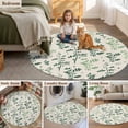 thumbnail image 5 of Sage Green Botanical Round Area Rug 3Ft Washable Small Circle Rugs for Kitchen Entryway, Rustic Country Spring Floral Summer Leaf Non-Slip Carpet Floor Mats Indoor Outdoor Carpet Runner Home Decor, 5 of 8