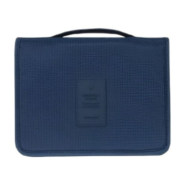 Cosmetics Storage Bag Travel Hanging Makeup Bag Portable Foldable Hanging Makeup Bag Portable Toiletry Organizer Pouch, Navy Blue