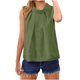 thumbnail image 1 of Blusas sin Mangas para Mujer Casuales con Fruncido Al Frente Camiseta sin Mangas de Color Sólido con Abertura en la Espalda Blusas de Verano Verde-a, 1 of 7