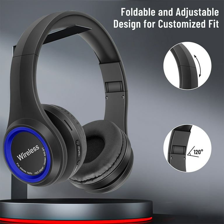 Wireless Headphones Clearance Bluetooth Headphones Over Ear,Foldable  Wireless And Wired Stereo Headset,For Cell Phone,Pc,Soft Earmuffs & Light  Weight