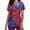 B, variant on 4Th Of July Scrubs Uniforms for Women Tops Fashion Short Sleeve V-Neck Tops Working Uniform Independence Day Printing with Pocket Blouse Tops