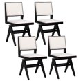 thumbnail image 1 of Costway Mid Century Modern Dining Chairs Set of 4 Faux Sherpa Upholstered Dinner Chairs, 1 of 8
