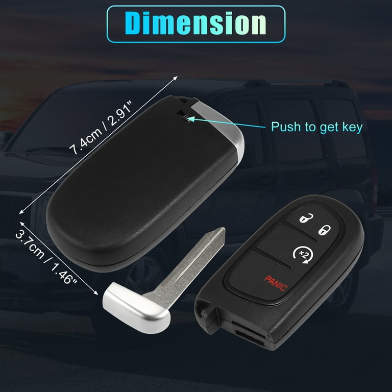Replacement Car Keyless Entry Remote Key Fob GQ4-54T 433MHz 4A Chip for  Jeep Cherokee 2014-2020 4 Buttons with Door Key