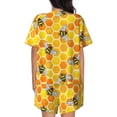 thumbnail image 3 of Bingfone Honeycombs Print Pajamas Sets for Women Soft Short-Sleeved Pjs with Lounge Shorts Two Piece Sleepwear, 3 of 8