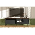 thumbnail image 4 of Euroco 70.8'' Modern TV Stand for TVs up to 75 Inches, Entertainment Center with Storage Space, Sliding Doors, Adjustable Shelves and Metal Frame, Mid Century Modern Media TV Console Table, 4 of 12