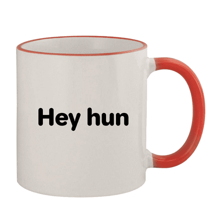 

Hey Hun - 11oz Colored Handle and Rim Coffee Mug Red