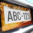 thumbnail image 6 of 1 Pcs Autumn Tree with Fallen Leaves License Plate Frame,License Plate Cover for Car Decorative Parts,Aluminum License Plate Bracket Holder Rust-Proof for US Standard Car, 6 of 8