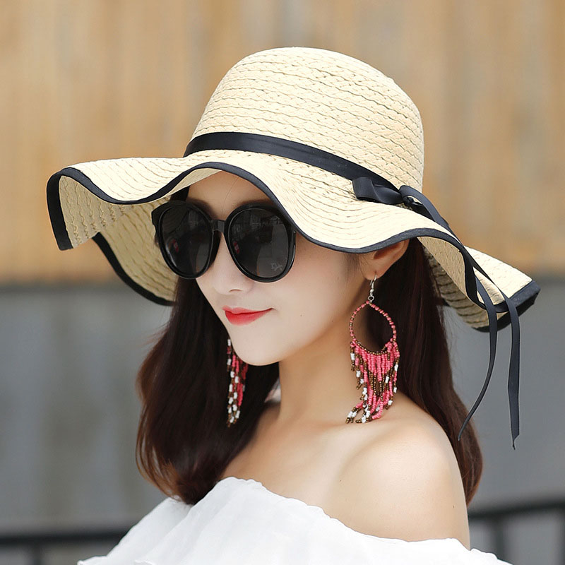 Summer Straw Hat Women Big Wide Brim 