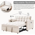 thumbnail image 2 of avobird 3 in 1 Convertible Sleeper Futon Sofa Bed, 55" Pull Out Sofa Bed with Storage Pocket/Side Pocket/2 Pillows for Living Room, Beige, 2 of 6