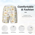 thumbnail image 5 of Lsque Mens Swim Trunks Rabbit And Milk Tea Pattern - Bathing Suit Compression Liner - Beach Swim Shorts Swimwear - (S-3XL) - Stretch Quick Dry -Medium, 5 of 9