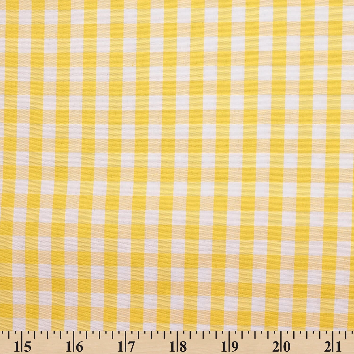7 mm Gingham Checkered Lightweight Plaid Polyester Cotton Poplin Fabric By The Yard - For Sewing Apparel, Accessories, & Décor - Yellow (5 Yards)