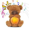 thumbnail image 4 of Pyaiiner Brown Bear Doll Breathing Stuffed Animal Doll Relief From Anxiety Soothing Sleeping with Lights Music and Motion Early Education Doll, 4 of 9