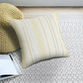 thumbnail image 3 of Ox Bay Davina White/Yellow Striped Cotton Adult Decorative Throw Pillow Cover, 3 of 8