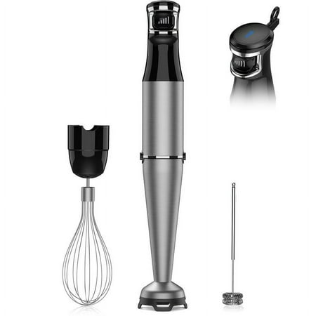 Immersion Blender Handheld 1100W 3 in 1 Corded Stick Hand Blenders for Kitchen with Trigger Speed Control, with Whisk, Milk Frother Attachemnts, Perfect Emulsifier for Soup, Smoothie, Puree