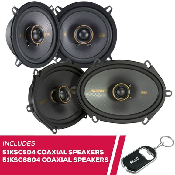 New Kicker 4 Ohms 51KSC504 5.25" Coaxial Speakers & 51KSC6804 6x8" Coaxial Speakers
