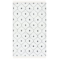 SAFAVIEH Casablanca Dreda Geometric Cotton Area Rug, Ivory/Black, 8' x 10'