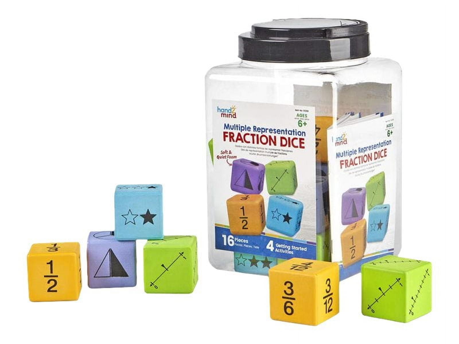 hand2mind Fraction Dice Foam Dice Ages 9+ Multicolor Set of 16