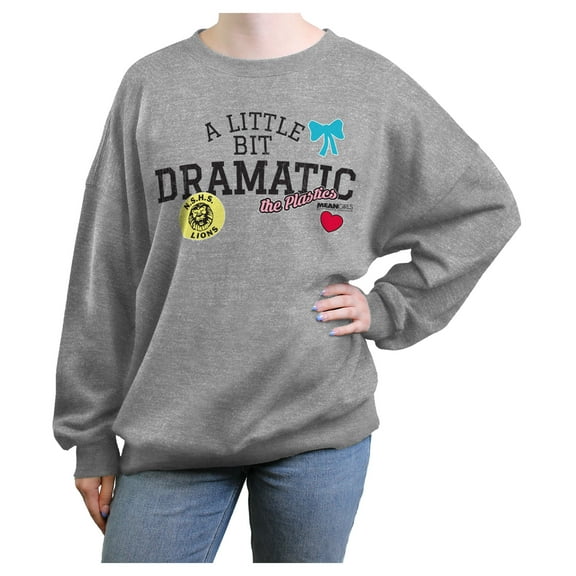 Junior's Mean Girls The Plastics A Little Bit Dramatic Icons Sweatshirt Heather Gray Medium