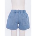 thumbnail image 5 of Haitryli Girls Embroidered Floral And Bow Denim Shorts Split Hem Pants For Casual Vacation Beach Toursers Flower 130/24, 5 of 7