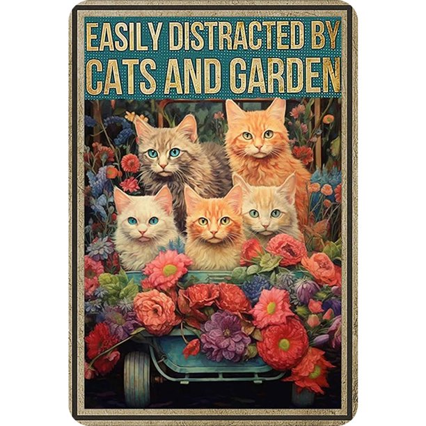 (3) Pintura Rectangular Hojalata 20*30 Cm Plano Que Se Distrae Fácilmente Con Series Caligrafía Y Pintura Gatos Y Jardines.