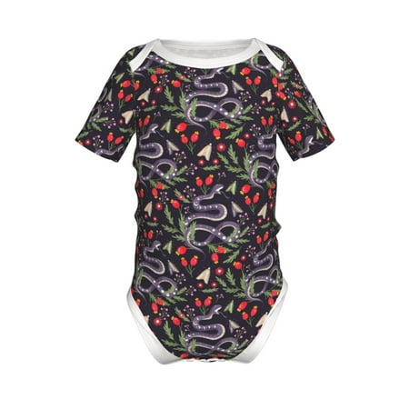 

Coaee Snakes And Snake Fruit for Soft Baby Short-Sleeve Bodysuit Baby Climbing Clothes Baby Girls Boys Bodysuit Romper-3 Months