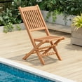 thumbnail image 2 of Costway Patio Folding Chair Solid Indonesia Teak Wood Slatted Seat Natural Portable Outdoor, 2 of 9