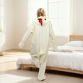 thumbnail image 5 of DHFJKG Womens Pajamas Adult Funny Animal Onesie Chicken One-Pieces Button Up Hooded Ankle-Tied Jumpsuit Loungewear Comfort Homewear, 5 of 6