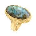 thumbnail image 3 of Ross-Simons Oval Labradorite Textured and Polished Ring in 18kt Gold Over Sterling, Women's, Adult, 3 of 7