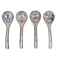 thumbnail image 2 of 4 Pieces Asian Retro Chinese Ceramic Rice Spoons Curved Handle Ramen Soup Spoon Painted Flower Spoons with Long Handle,4 * Soup Spoons,As shown, 2 of 10