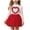 #0129-Red, variant on Cowsor Toddler Girls Valentine Day Outfit 9 Months to 5 Years Heart Print Long Sleeve Top Mesh Skirt 2 Piece Set Casual Party Daily Wear Crew Neck Clothes