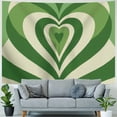 thumbnail image 4 of BCIIG Retro Sage Green Heart Tapestry 70S Hippie Style Psychedelic Cute Preppy Banner For Teen Girl Bedroom College Dorm Home Living Room Party Decor, 4 of 6