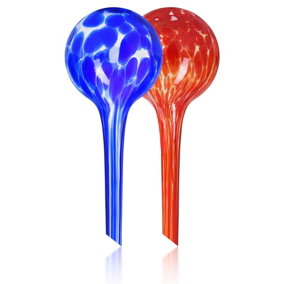 Ensemble de 2 Boules d'Arrosage pour Plantes - Petits Dispositifs Automatiques Multicolores d'Arrosage des Plantes avec Ampoules en Verre - Arrosoir pour Usage Quotidien, Intérieur et Extérieur
