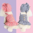 thumbnail image 4 of NIBOLOG Pet Dress Plaid Printing Thin Close-fitting Good Ductility Breathable Dress-up with Hat Summer Dog Two-legged Clothes for Spring, 4 of 8
