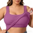 thumbnail image 2 of TARIENDY Plus Size Tank Tops for Women with Padded Lined U Neck Ribbed Basic Tanks Wide Straps Sleeveless Shirts with Built in Bra Purple XXXXXXL, 2 of 9