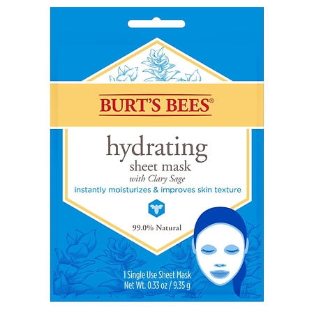 Hydrating Sheet Mask with Clary Sage by Burt's Bees for (Best Drugstore Hydrating Mask)
