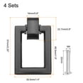 thumbnail image 2 of Uxcell 4 Sets Square Ring Pulls Handles Single Hole with Screws for Drawer, Black, 2 of 5