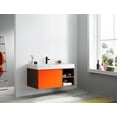 thumbnail image 3 of Manarola 42" Red Amber with Thick Quartz Wall Mount Bathroom Vanity, Open Shelf, 3 of 8