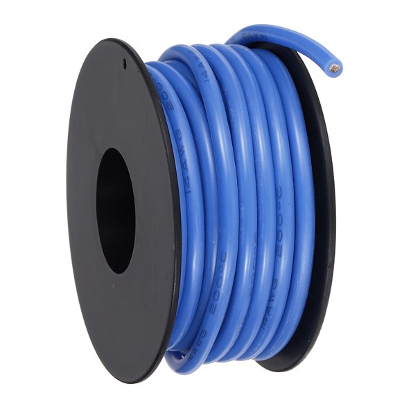 Uxcell 14 AWG Flexible Silicone Wire 30.5m/100ft Tinned Copper Electrical Wire Blue