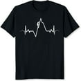 thumbnail image 2 of 100% Cotton Heartbeat Mountain Climbing Outdoor Adventure Nature Lover Hiking Enthusiast Gift T-Shirt, 2 of 5