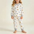 thumbnail image 2 of ITSAME Girls Cotton Outfit Two Piece Cartoon Print Long Sleeve Crewneck Pullover and Pants Sleepwear Set Size 6-12M, 2 of 6