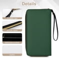 thumbnail image 5 of Womens Wallet Bifold Ladies Cluth Bag Wristlet Wrist Strap Long Purse Dark Green Design, 5 of 6