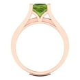 thumbnail image 4 of 2.28 ct Brilliant Princess Cut Natural Peridot 18K Rose Gold Solitaire with Accents Engagement Bridal Wedding Ring Band Set size 5.25, 4 of 7