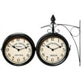 thumbnail image 4 of Wall Clock Wrought Iron Garden Clock Station Clock 2-sided Handmade, 4 of 5