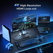 4K HDMI Capture Card for Streaming, Full HD 1080P 60FPS USB Cam Link Game Audio Video Capture Card Nintendo Switch/PS5/3ds/Xbox/PS4 (Black)