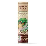 Badger - Cocoa Butter Lip Balm, Vanilla Bean, Certified Organic Lip Balm, 0.25 oz Stick
