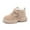 Khaki, variant on FAOWME Child Winter Solid Color Warm And Suede Casual Snow Boots Shoes Comfortable Non- Boots Khaki 9-9.5 Years
